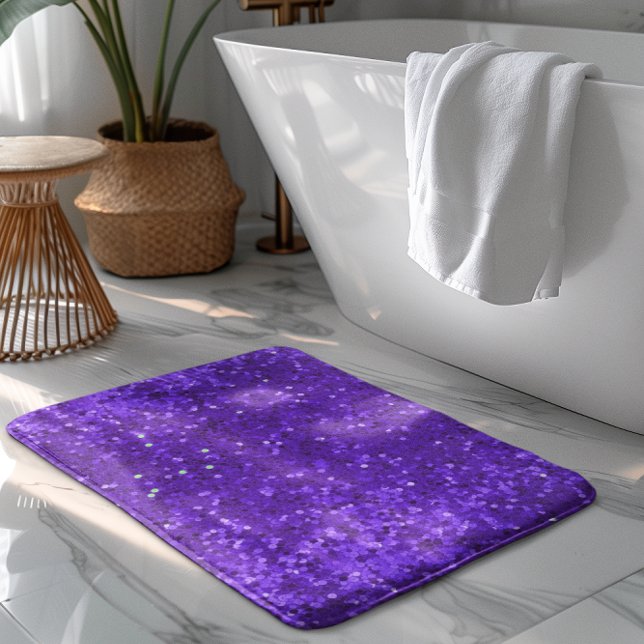 Tief violettes Glamour-Faux-Glitter-Muster Badematte (Von Creator hochgeladen)