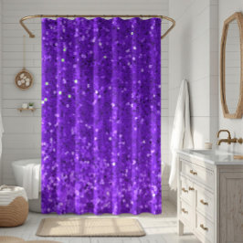 Tief violettes Glamour-Faux-Glitter-Muster Duschvorhang