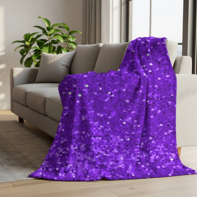 Tief violettes Glamour-Faux-Glitter-Muster Fleecedecke (Von Creator hochgeladen)