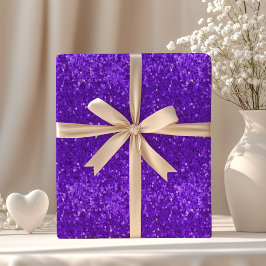 Tief violettes Glamour-Faux-Glitter-Muster Geschenkpapier