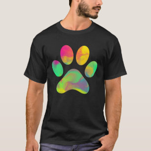 Tiefärbe Liebe Hund Pfotenabdruck Tier Pfote Hund T-Shirt