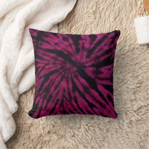 Tiefärben Lila Rosa Schwarz Hippie Retro-Muster Kissen