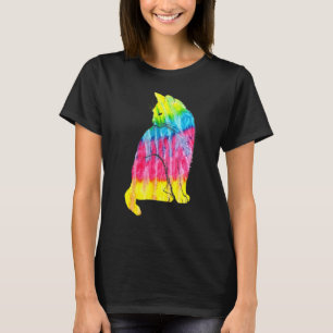 Tiefärbender Katzenliebhaber Feline psychedelische T-Shirt