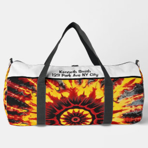 Tiefärbungs-Mandala-Muster personalisiertes Monogr Duffle Bag