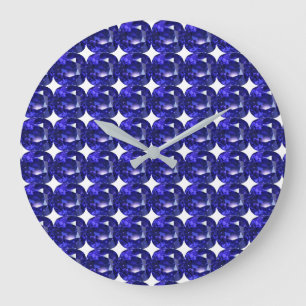 Tiefblau Große Wanduhr