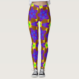 Tiefblau-lila Sternmuster Leggings