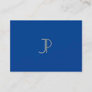 Tiefblau modernes Monogramm-elegantes Template Lux Visitenkarte