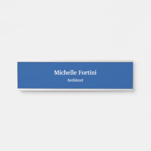 Tiefblau Professionell Schlicht Modern Elegant Türschild