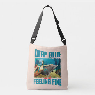 Tiefblau und die Meerjungfrau-Delfin-Kunst fühlt s Tragetaschen Mit Langen Trägern
