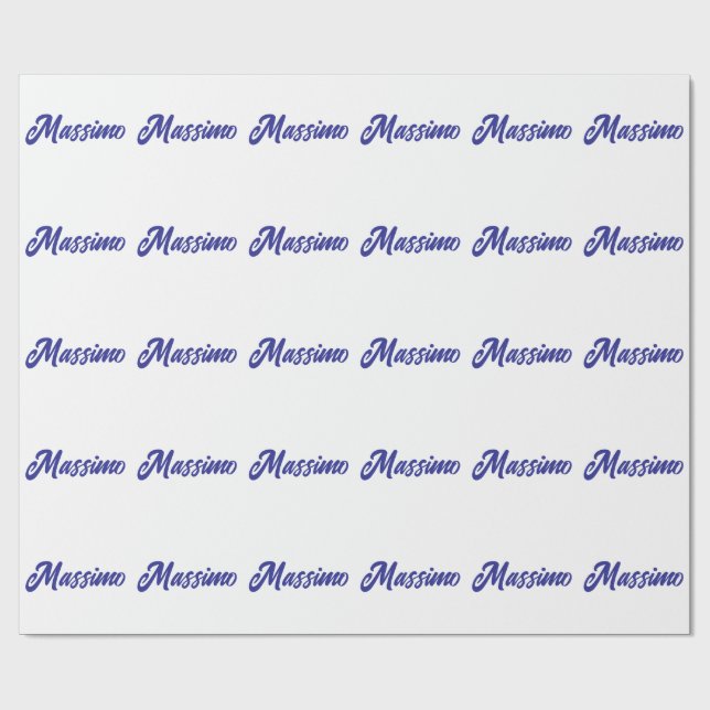 Tiefblaue Farbe schlichte moderne eigene Namens-Ca Geschenkpapier (Flach)