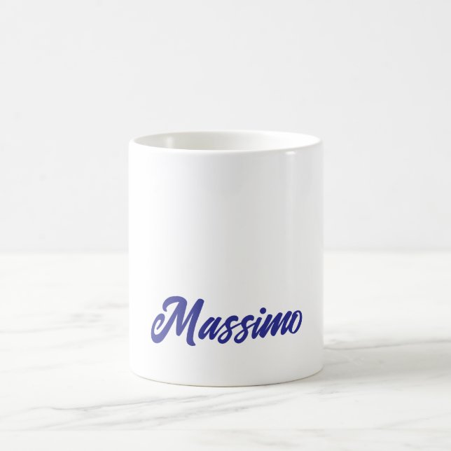 Tiefblaue Farbe schlichte moderne eigene Namens-Ca Kaffeetasse (Mittel)