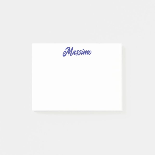 Tiefblaue Farbe schlichte moderne eigene Namens-Ca Post-it Klebezettel (Vorderseite)