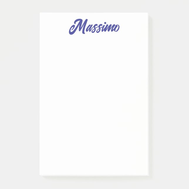 Tiefblaue Farbe schlichte moderne eigene Namenssch Post-it Klebezettel (Vorderseite)