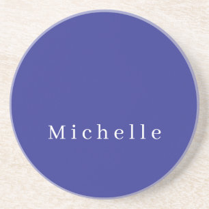 Tiefblaue Farbe Schlichte Moderne Eigener Name Min Getränkeuntersetzer