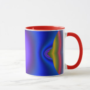 Tiefblaue fraktale Strömung Tasse