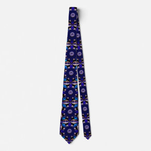 Tiefblaue Juwel-Druck Krawatte