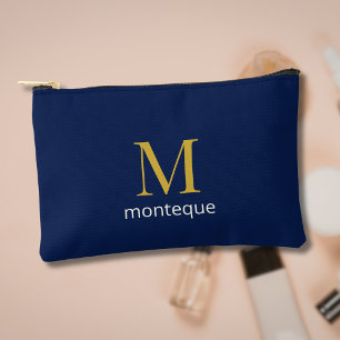 Tiefblaue Luxus-Einzelmonogramm-Geschenke für sie Zubehörtasche