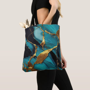Tiefblaue Marmor mit kräftigen goldenen Adern