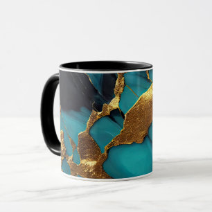 Tiefblaue Marmor mit kräftigen goldenen Adern Tasse