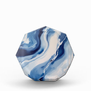 Tiefblaue Marmorierung Fotoblock