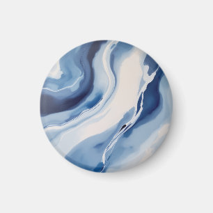 Tiefblaue Marmorierung Magnet