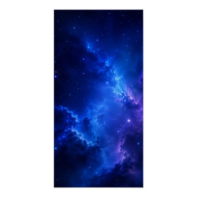 Tiefblaue Nebelgalaxie Poster (Vorderseite)