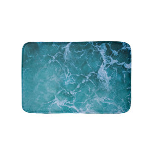 Tiefblaue Ozeanwellen Badematte
