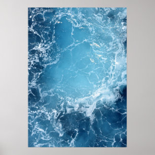 Tiefblaue Ozeanwellen Fotografie Poster