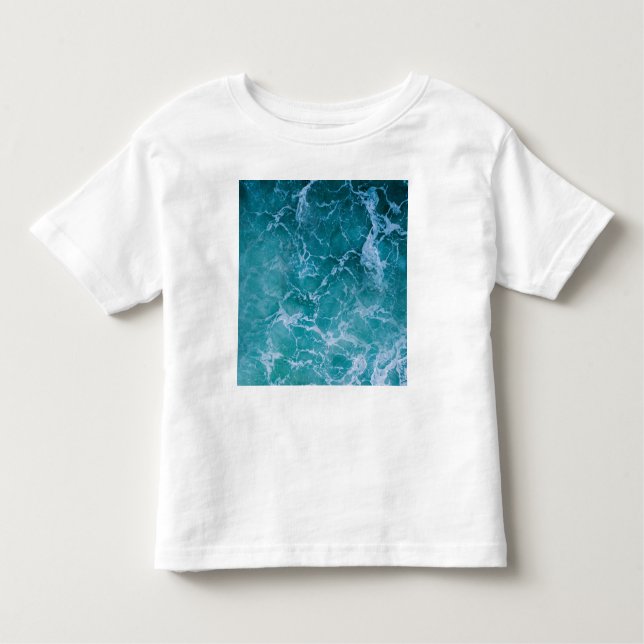 Tiefblaue Ozeanwellen Kleinkind T-shirt (Vorderseite)