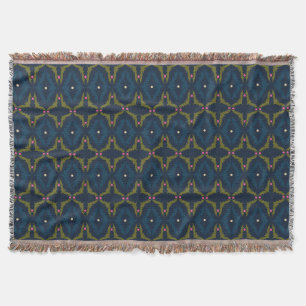Tiefblaue Retro-Vintage-Muster Decke