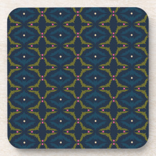 Tiefblaue Retro-Vintage-Muster Getränkeuntersetzer