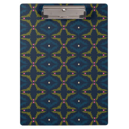 Tiefblaue Retro-Vintage-Muster  Klemmbrett