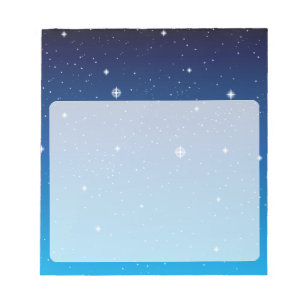 Tiefblaue sternklare Nacht Notizblock