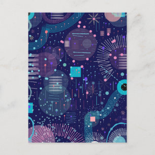 Tiefblaue Träume Abstrakte Kunst Postkarte
