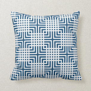 Tiefblaue und weiße japanische Druckkissen Kissen