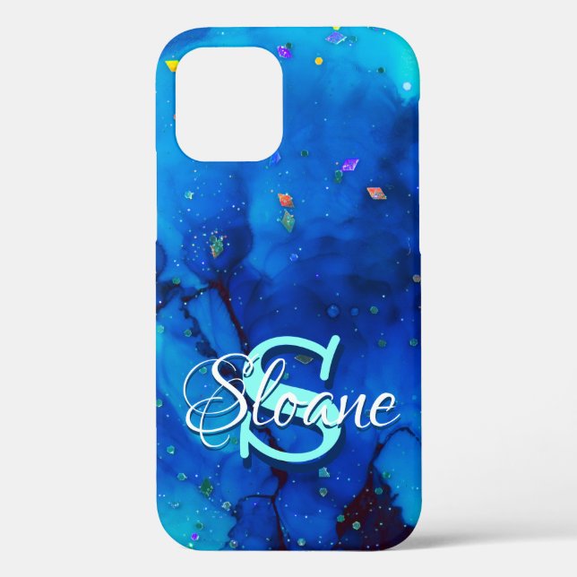 Tiefblaue Unterwasser-Alkoholtink Case-Mate iPhone Hülle (Rückseite)