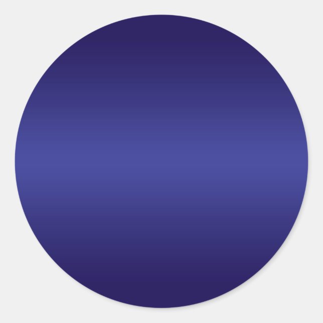 Tiefblauer Farbverlauf Blanko Runder Aufkleber (Vorderseite)