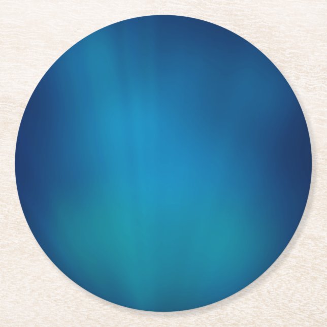 Tiefblaues Unterwasser-Glow Runder Pappuntersetzer (Vorderseite)