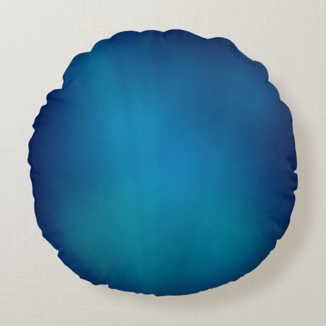 Tiefblaues Unterwasser-Glow Rundes Kissen (Vorderseite)