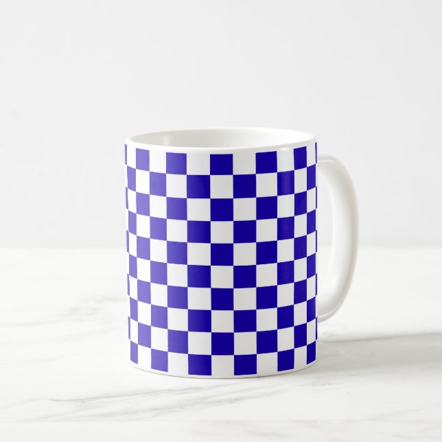 Tiefblaukariert  kaffeetasse (VorderseiteRechts)