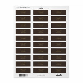 Tiefbraunes minimalistisches Rücksende-Adressetike
