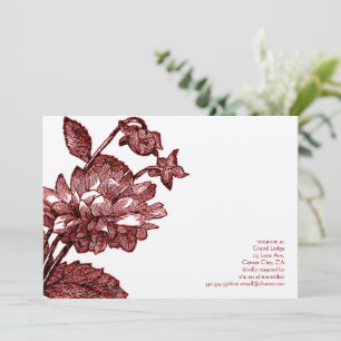Tiefburgunder-Rotwein-Rosen-Hochzeit Einladung