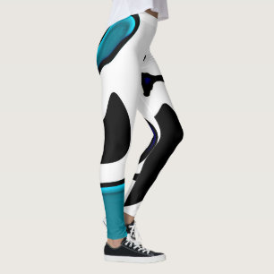 Tiefe: Abstrakt Schwarz, Weiß und Blau Leggings