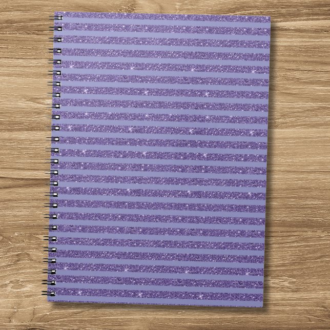 Tiefe Amethyst Glitter Style Horizontale Streifen Notizblock (Von Creator hochgeladen)