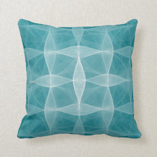 Tiefe aquamarine gesponnene Musterlumbale n Kissen