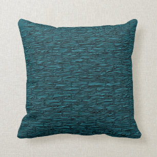 Tiefe aquamarine Ziegelstein-Musterlumbar-und Kissen