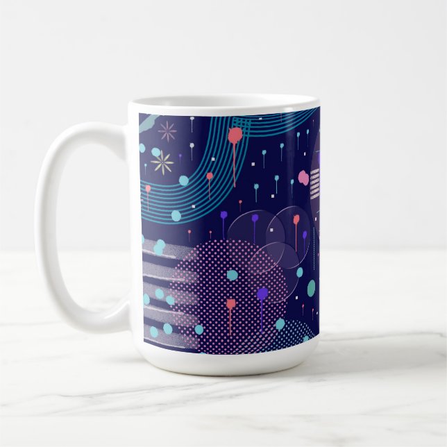 Tiefe blaue Träume Abstrakte Kunst Kaffeetasse (Links)