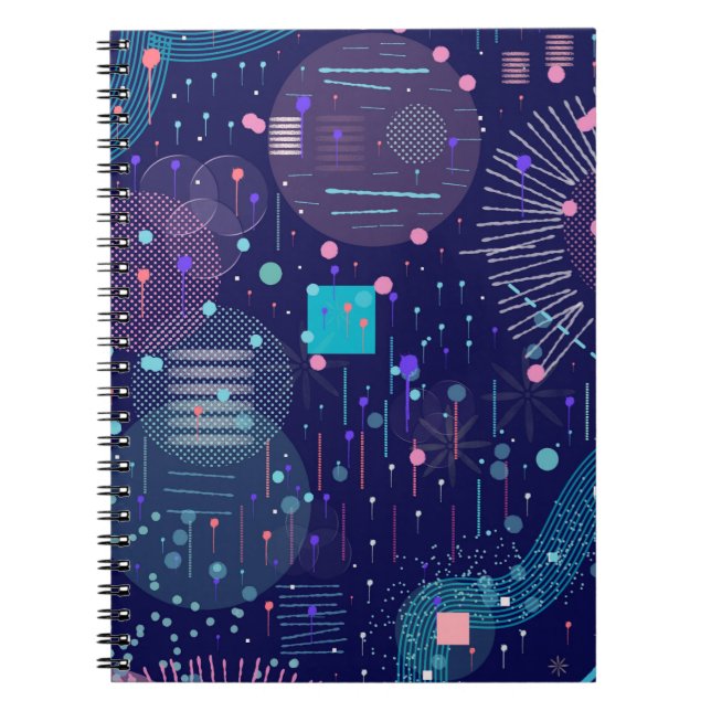 Tiefe blaue Träume abstrakte Kunst Notizblock (Vorderseite)