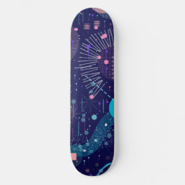 Tiefe blaue Träume Abstrakte Kunst Skateboard