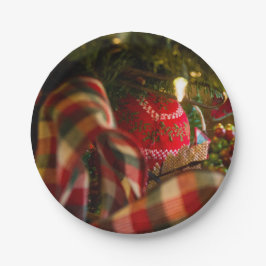 Tiefe eines Weihnachtsbaumes Pappteller